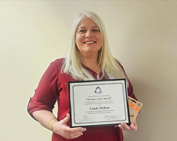 Cindy DeRoo Member of the Month
